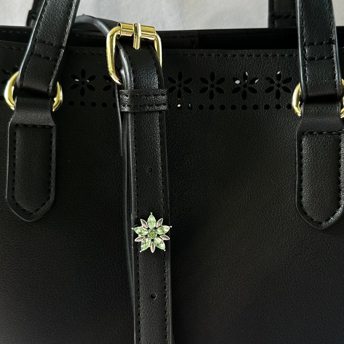 Green Flower Charm for Belts and Bags