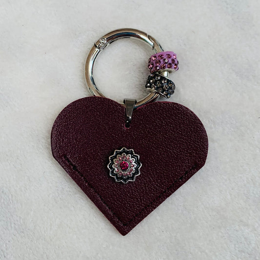 Heart PU Leather Bag Accessory and Keychain