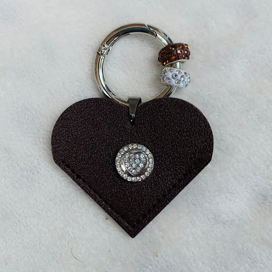 Heart PU Leather Bag Accessory and Keychain